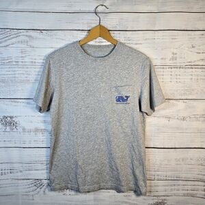 Vineyard Vines Heather Gray Unisex Graphic Whale T-Shirt Size Xsmall Pocket Tee